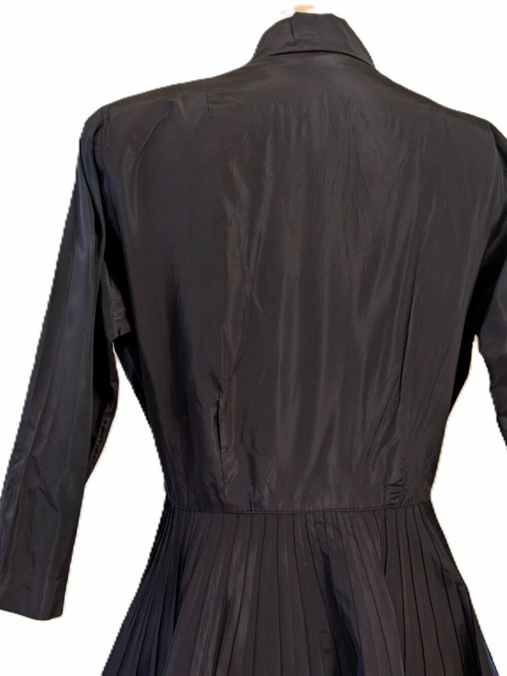 Vintage 1950's Black Taffeta "New Look" Dress SZ M/L - Picture 5 of 6